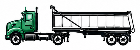 dump truck emerald green tractor